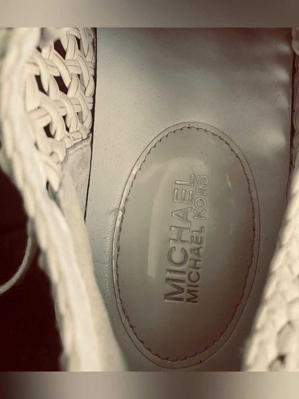 Michael Kors Sneakers - White Woven Lace-Up Platform Sneakers - size 10